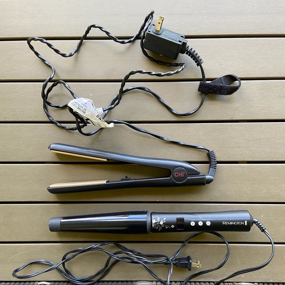 Chi 1inch Straightener and Remington 1.5 inch wand